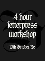 Letterpress Printing Workshop For Beginners | 10th October 2026